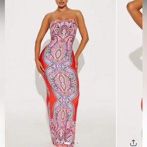 Fashion nova maxi summer dress medium Orange Maxi Dress nwot